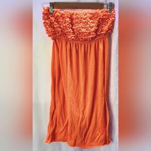 3For$15 Summer Swimsuit Orange Ruffled Coverup L